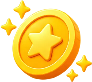 Gold coin with a star