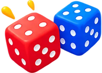 Red and blue dice
