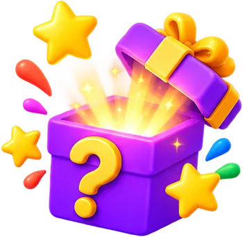 Open purple mystery box with a question mark