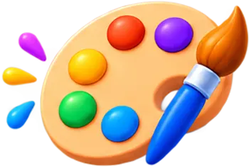 Artist palette with colorful paint