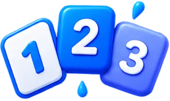 Number tiles showing 1, 2, and 3